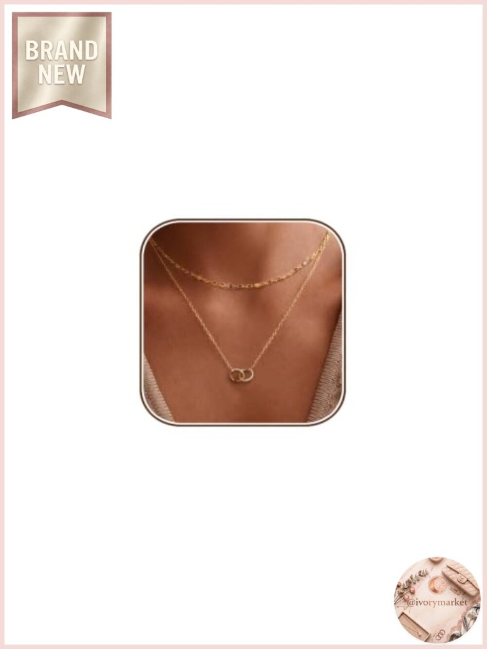 14K Gold Plated Layered Necklace Set Dainty Choker Pendant Women Jewelry